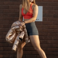 Maisie Smith showing her booty in spandex and pokies at Strictly Come Dancing rehearsals in London 16.jpg