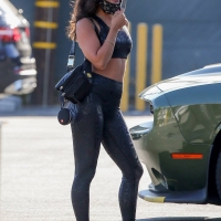 Vanessa Hudgens in snake skin patterned leggings outside a gym in Los Angeles 17.jpg