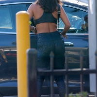 Vanessa Hudgens in snake skin patterned leggings outside a gym in Los Angeles 16.jpg