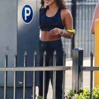 Vanessa Hudgens in snake skin patterned leggings outside a gym in Los Angeles 22.jpg
