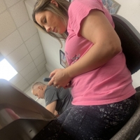 Cute candid college classmate in patterned leggings 65457344.jpg