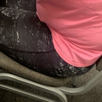 Cute candid college classmate in patterned leggings 65457348.jpg
