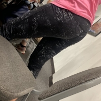 Cute candid college classmate in patterned leggings 65457352.jpg