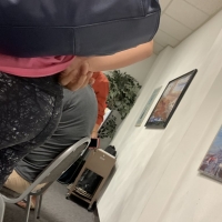 Cute candid college classmate in patterned leggings 65457354.jpg