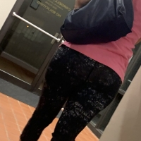 Cute candid college classmate in patterned leggings 65457357.jpg