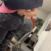 Cute candid college classmate in patterned leggings 65457360.jpg