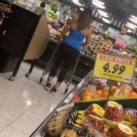 Fit candid tattooed babe with a great ass in leggings grocery shopping 65175221.jpg
