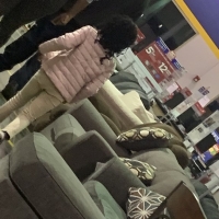 Candid big booty ebony milf shopping in black and white patterned leggings 65695652.jpg