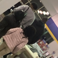 Candid big booty ebony milf shopping in black and white patterned leggings 65695650.jpg