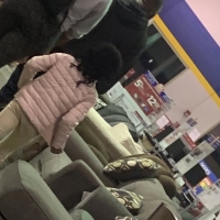 Candid big booty ebony milf shopping in black and white patterned leggings 65695651.jpg