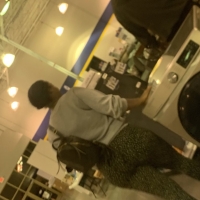 Candid big booty ebony milf shopping in black and white patterned leggings 65695648.jpg