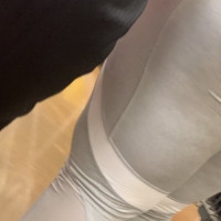 Candid fat boot ebony milf in grey leggings shopping with her daughter at Walmart 65457406.jpg