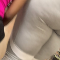 Candid fat boot ebony milf in grey leggings shopping with her daughter at Walmart 65457405.jpg