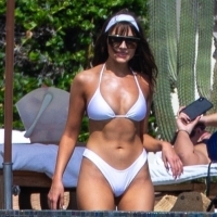 Olivia Culpo showing off her sexy body in a white bikini poolside in Cabo San Lucas 33.jpg