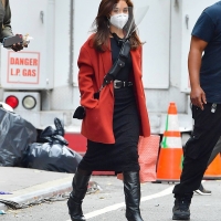 Vanessa Hudgens filming Tick Tick Boom in NYC in a black dress 09.jpg