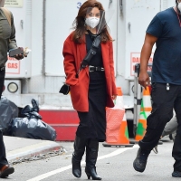 Vanessa Hudgens filming Tick Tick Boom in NYC in a black dress 12.jpg