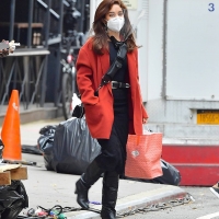 Vanessa Hudgens filming Tick Tick Boom in NYC in a black dress 08.jpg