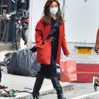 Vanessa Hudgens filming Tick Tick Boom in NYC in a black dress 14.jpg