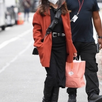 Vanessa Hudgens filming Tick Tick Boom in NYC in a black dress 13.jpg
