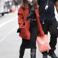 Vanessa Hudgens filming Tick Tick Boom in NYC in a black dress 18.jpg