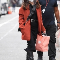 Vanessa Hudgens filming Tick Tick Boom in NYC in a black dress 23.jpg