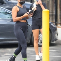 Vanessa Hudgens in black Gymshark leggings shows off her fit figure in Hollywood 47.jpg
