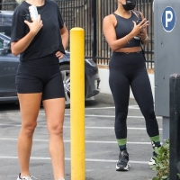 Vanessa Hudgens in black Gymshark leggings shows off her fit figure in Hollywood 50.jpg