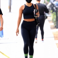 Vanessa Hudgens in black Gymshark leggings shows off her fit figure in Hollywood 55.jpg