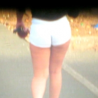 Candid hottie in the parking lot in white denim shorts 68272357.jpg