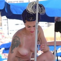 Two hot ass topless beach babes with cornrows showing their awesome tits nice-hairdos-112.jpg