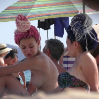 Two hot ass topless beach babes with cornrows showing their awesome tits nice-hairdos-116.jpg