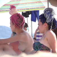 Two hot ass topless beach babes with cornrows showing their awesome tits nice-hairdos-117.jpg