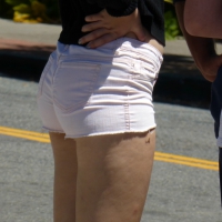 Nice ass in short white shorts Nice ass in shorts