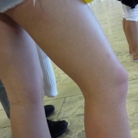 Sexy legs at the airport