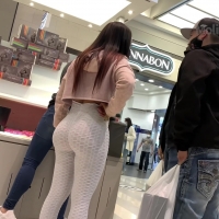 Latina booty in white leggings