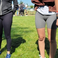 Sexy candid Mexican girl with a hot V shaped view of her pussy in grey shorts CandidsLover - Sexy light skinned mexican -candid gray leggings front2 of2 - 00399457.jpg