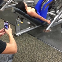 Hot ass brunette working out