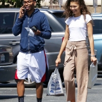 Zendaya out shopping while braless in Los Angeles showing her hot little pokies 05.jpg