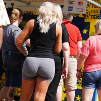 Sexy candid blonde lady with a bubble butt in grey spandex shorts 123865869@N06_49657595752_a ILCE-9892 70-200.jpg