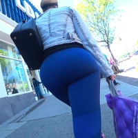 Ebony ass in blue