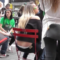 Sexy blonde whale tail