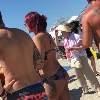 Beach fest redhead booty