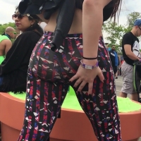 Hot ass in patterned leggings