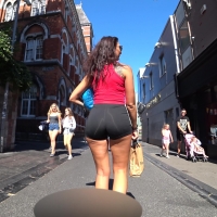 Sexy brunette spandex ass