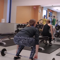 Two chicks at the gym