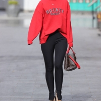Vogue Williams in black leggings at Heart radio in London 11.jpg
