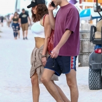 Anastasia Karanikolaou shows off her beach body in a green bikini while chilling with friends in Miami 23.jpg