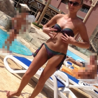 Sexy blonde at the pool