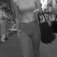 Infrared babe in leggings with vpl