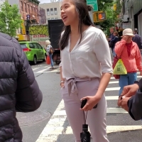 Pretty Asian in tight pants